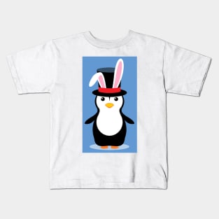 PENGUIN IN A BUNNY EARS HAT Kids T-Shirt